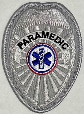 PARAMEDIC SHIELD BADGE PATCH.